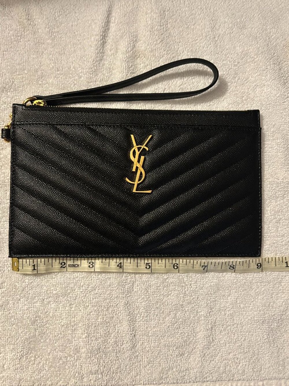 WOMEN 100% AUTHENTIC SAINT LAURENT MONOGRAM MATELASS'E LEATHER POUCH - Picture 12 of 13